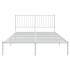 Estructura cama sin colchón con cabecero metal blanco
