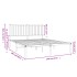 Estructura cama sin colchón con cabecero metal blanco