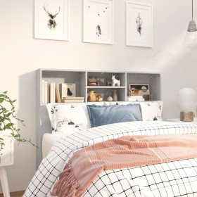 Mueble cabecero gris hormigón 120x19x103,5