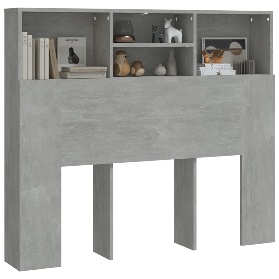 Mueble cabecero gris hormigón 120x19x103,5