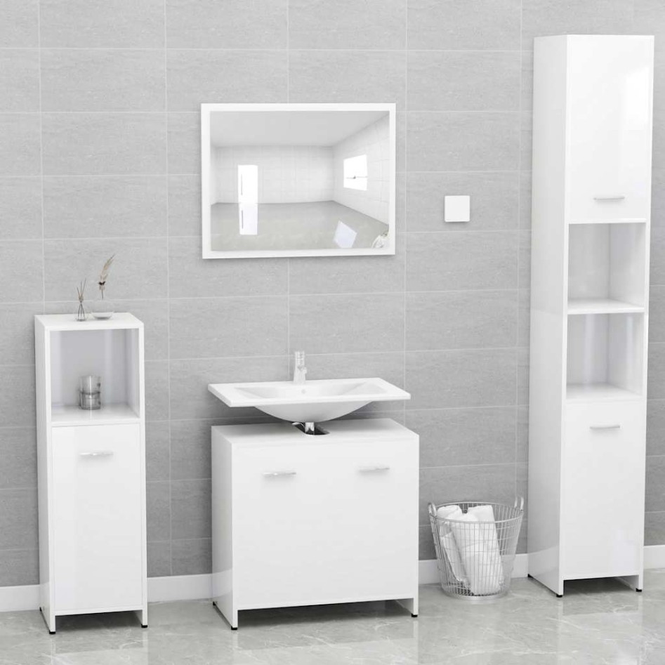Conjunto de muebles de baño madera contrachapada blanco