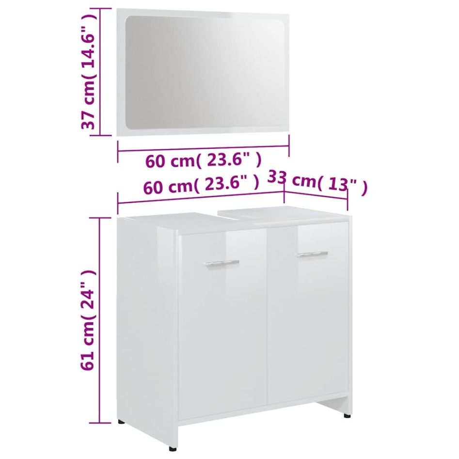 Conjunto de muebles de baño madera contrachapada blanco