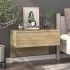 Mesita de noche de pared 2 uds color roble