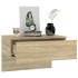 Mesita de noche de pared 2 uds color roble