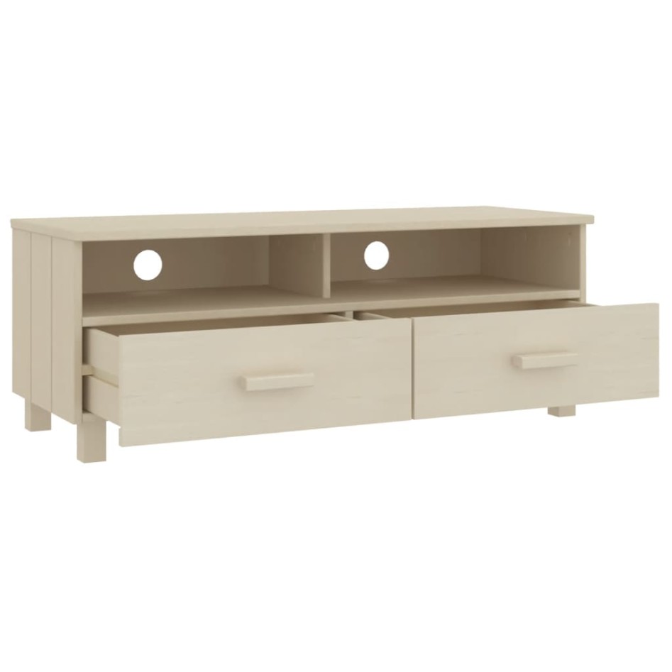 Mueble TV HAMAR madera de pino maciza marrón miel 106x40x40