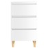 Mesita noche con patas madera maciza blanco brillo 40x35x69