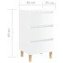Mesita noche con patas madera maciza blanco brillo 40x35x69