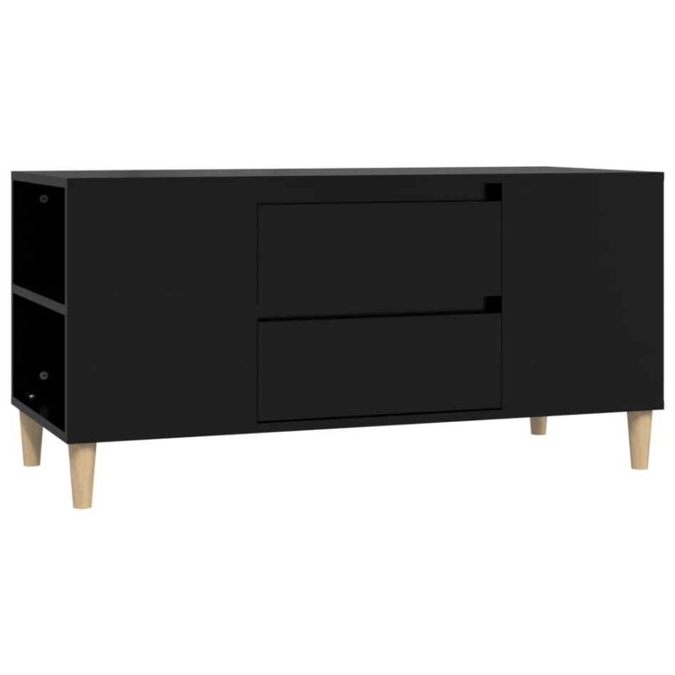 Mueble para TV madera contrachapada negro 102x44,5x50