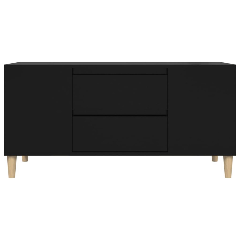 Mueble para TV madera contrachapada negro 102x44,5x50