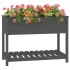 Jardinera con estante madera maciza de pino gris 111,5x54x81
