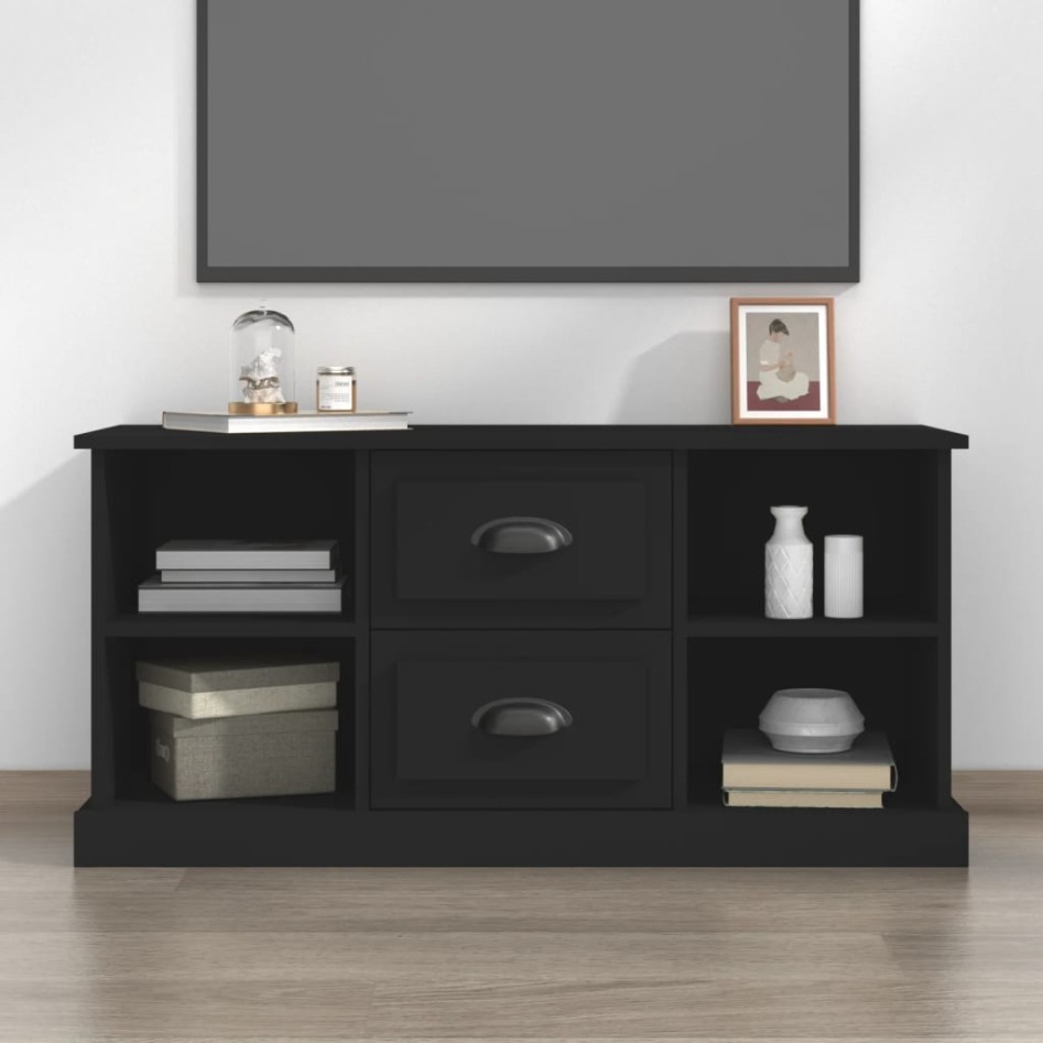 Mueble para TV madera contrachapada negro 99,5x35,5x48