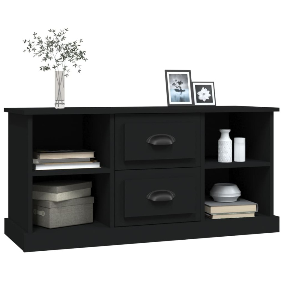 Mueble para TV madera contrachapada negro 99,5x35,5x48