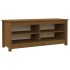 Banco zapatero madera maciza de pino marrón miel 110x38x45,5