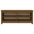 Banco zapatero madera maciza de pino marrón miel 110x38x45,5