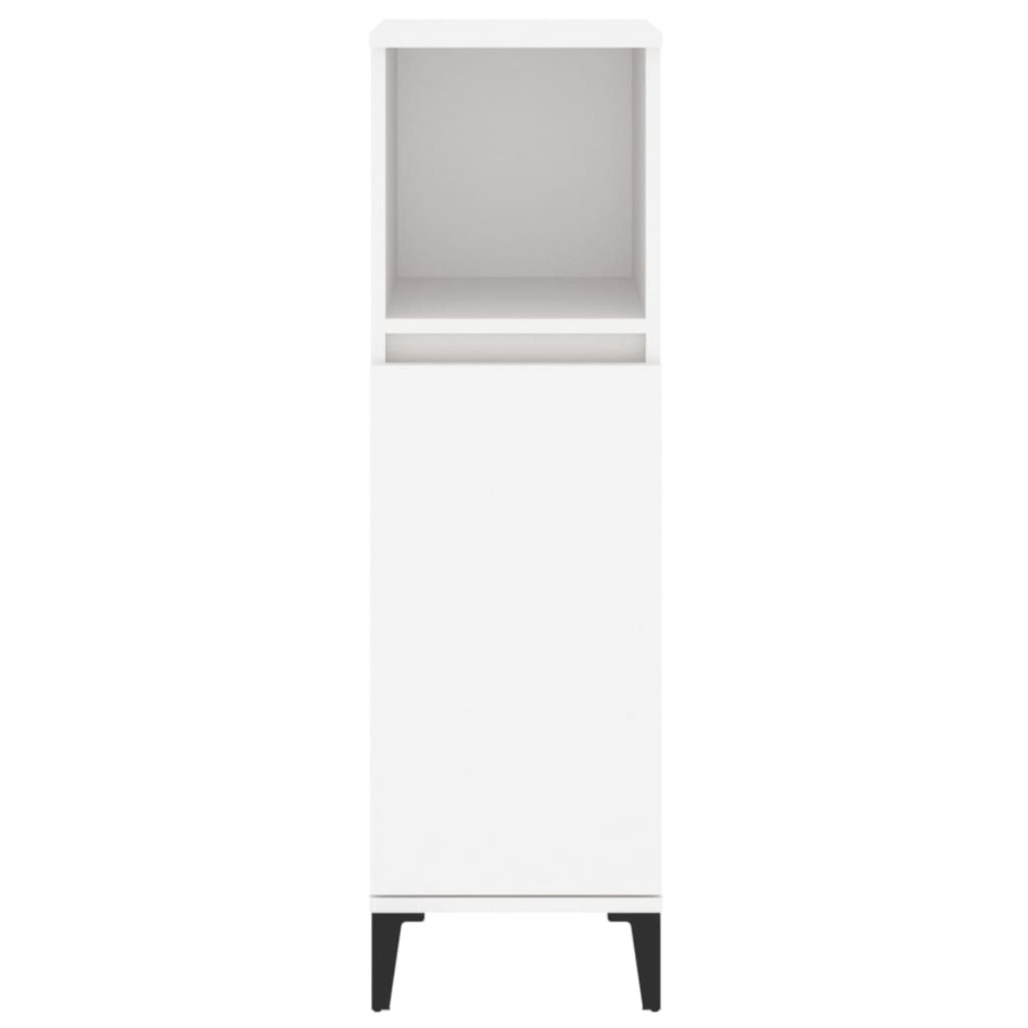 Armario de baño madera contrachapada blanco 30x30x100