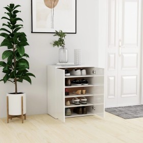 Mueble zapatero madera de ingeniería blanco brillo 60x35x70