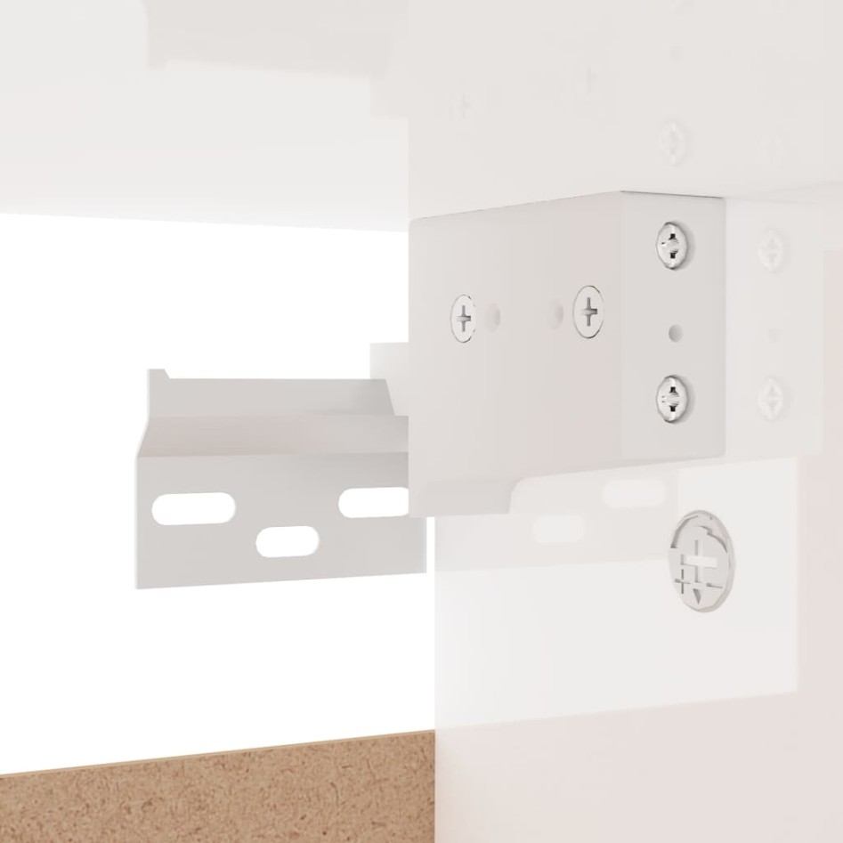 Mueble zapatero madera de ingeniería blanco brillo 60x35x70