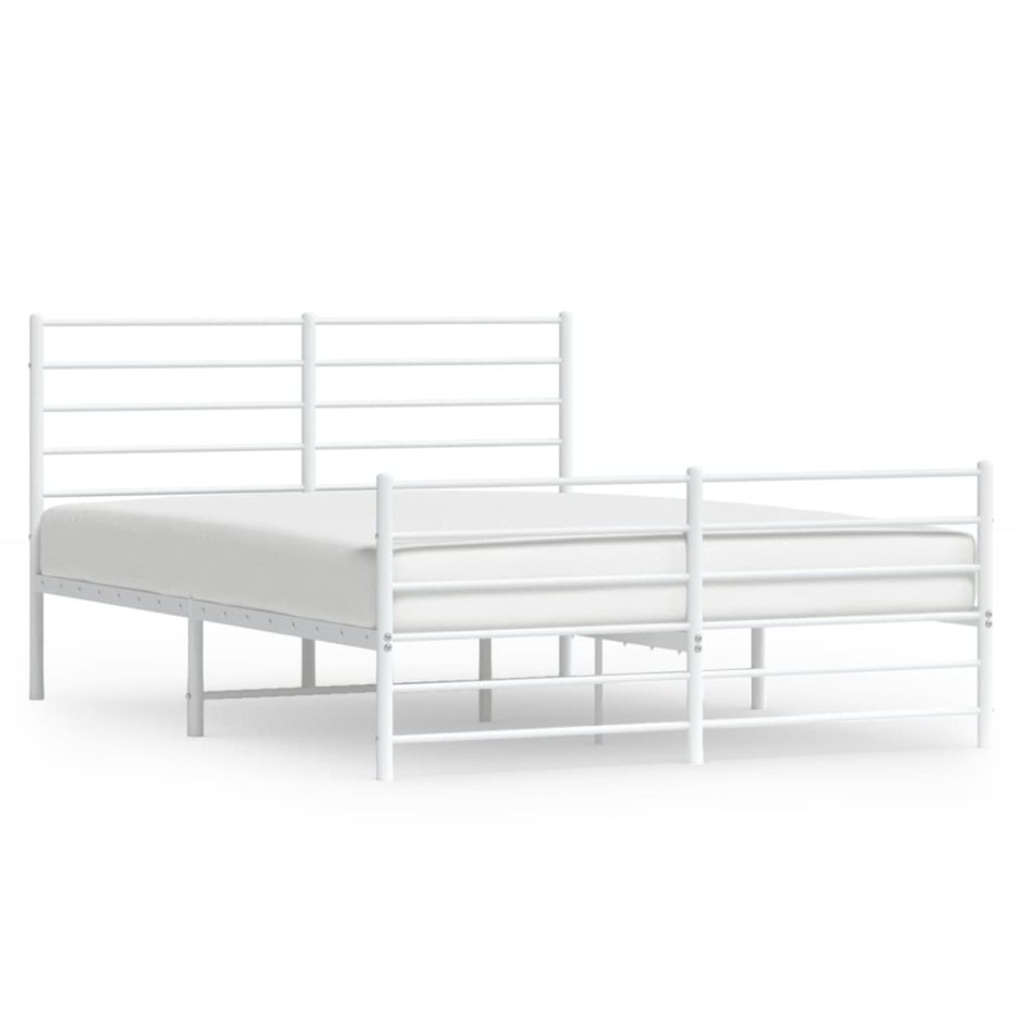 Estructura cama sin colchón con estribo metal blanco 120x190