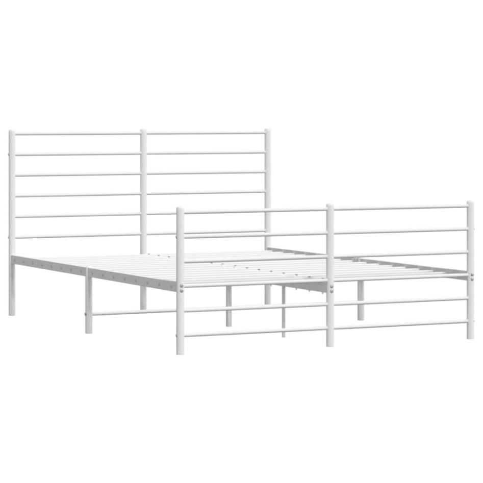 Estructura cama sin colchón con estribo metal blanco 120x190