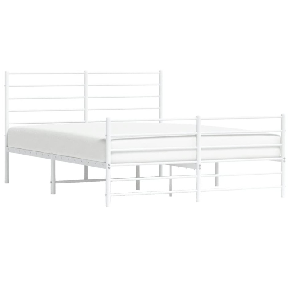 Estructura cama sin colchón con estribo metal blanco 120x190
