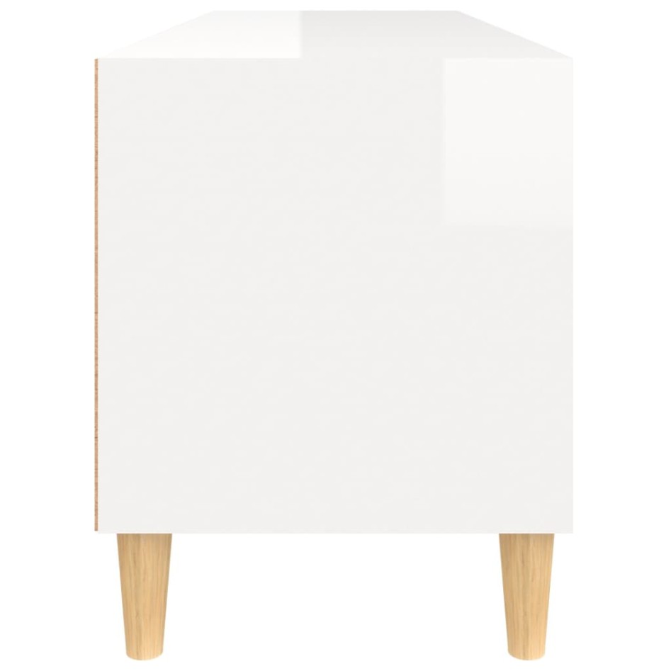 Mueble de TV madera contrachapada blanco brillo