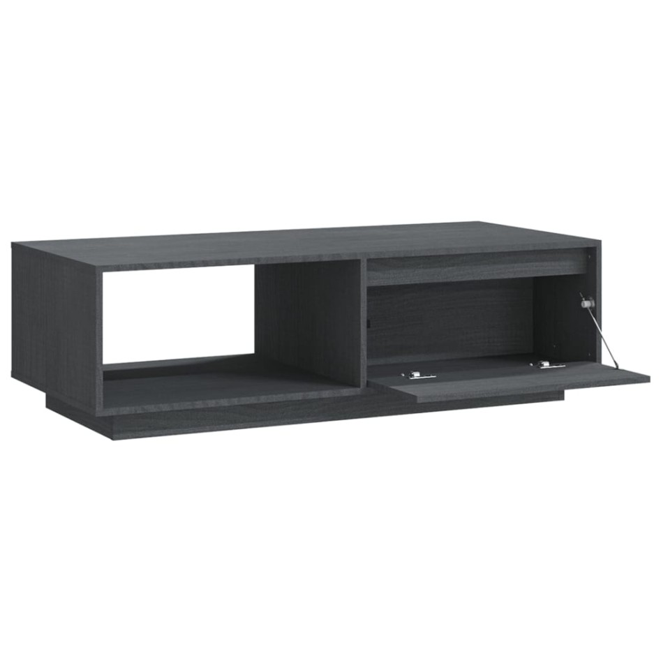 Mesa de centro de madera maciza de pino gris 110x50x33,5