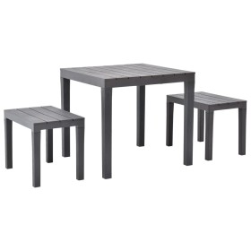 Mesa de jardín con 2 bancos plástico