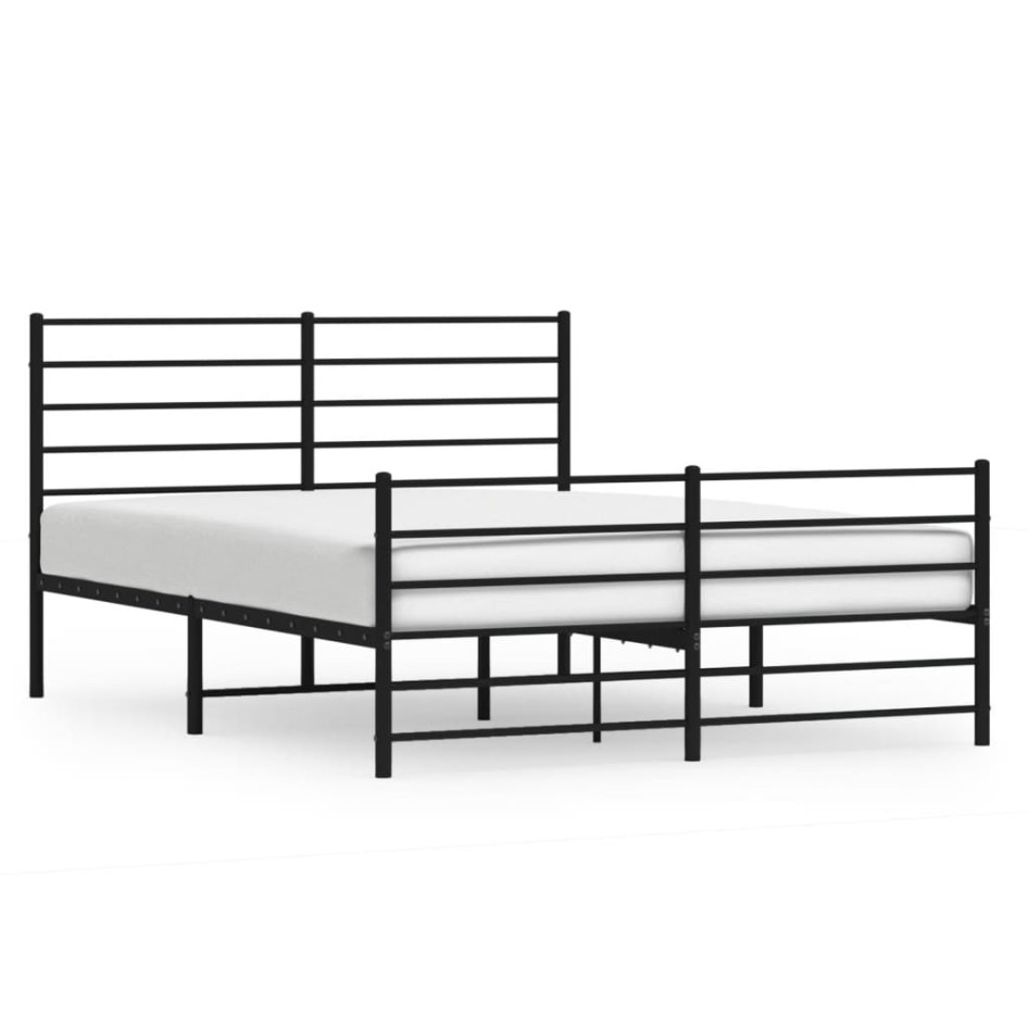 Estructura cama sin colchón con estribo metal negro 120x190