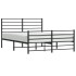 Estructura cama sin colchón con estribo metal negro 120x190