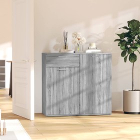 Aparador de madera contrachapada gris Sonoma 80x36x75