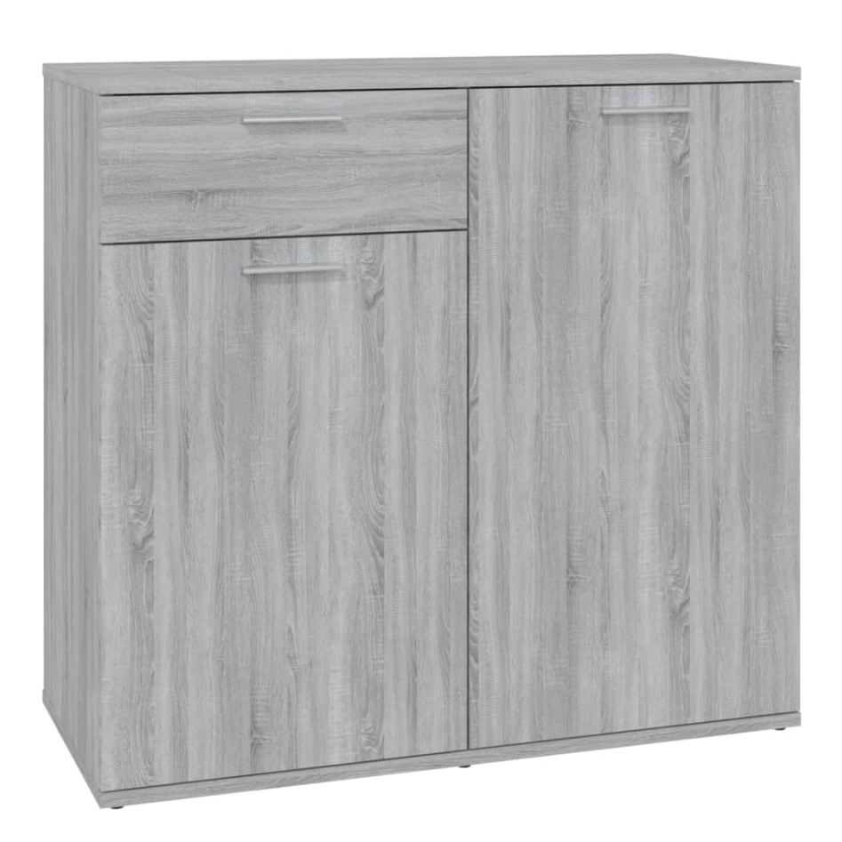 Aparador de madera contrachapada gris Sonoma 80x36x75