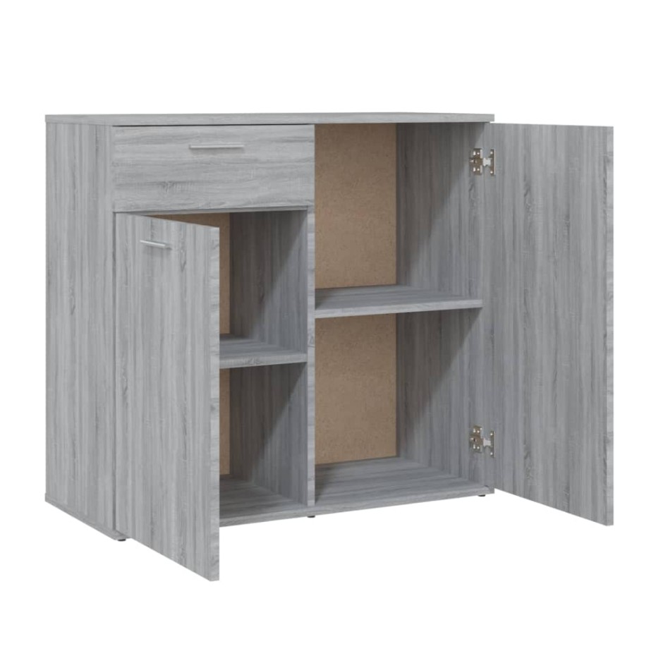 Aparador de madera contrachapada gris Sonoma 80x36x75