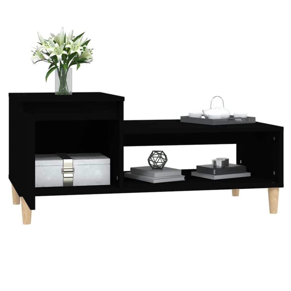 Mesa de centro madera contrachapada negro 100x50x45