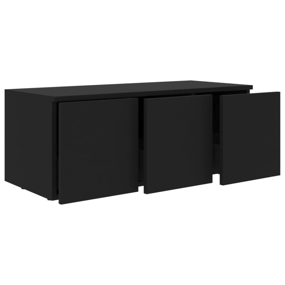 Mueble para TV madera contrachapada negro 80x34x30