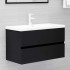 Juego de muebles de baño 2 pzas madera contrachapada
