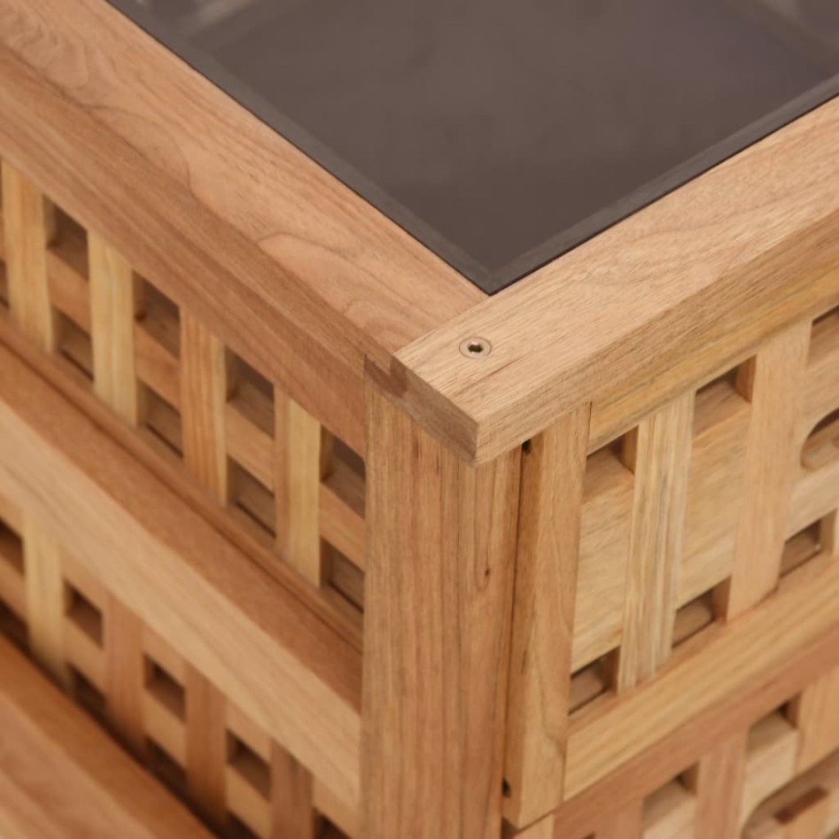 Mesitas de noche 2 uds madera maciza de nogal 34x34x34