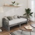 Sofá cama extraíble madera maciza de pino gris 2x(90x200)