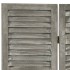 Biombo de 4 paneles de madera maciza gris 143x166