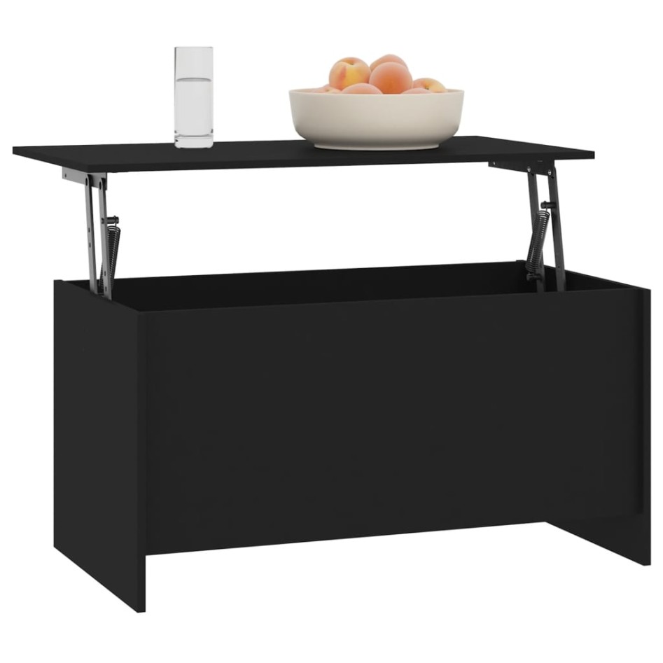 Mesa de centro madera de ingeniería negro 102x55,5x52,5