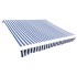 Toldo de lona azul y blanco 450x300