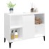 Armario de lavabo madera contrachapada blanco brillo