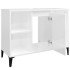 Armario de lavabo madera contrachapada blanco brillo