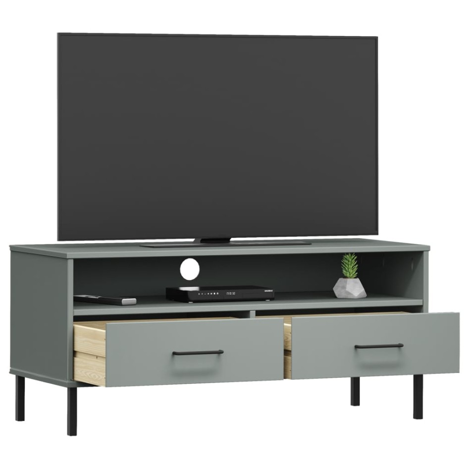 Mueble de TV con patas de metal OSLO madera maciza pino