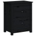 Mesita de noche madera maciza de pino negra 50x35x61,5