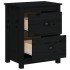 Mesita de noche madera maciza de pino negra 50x35x61,5