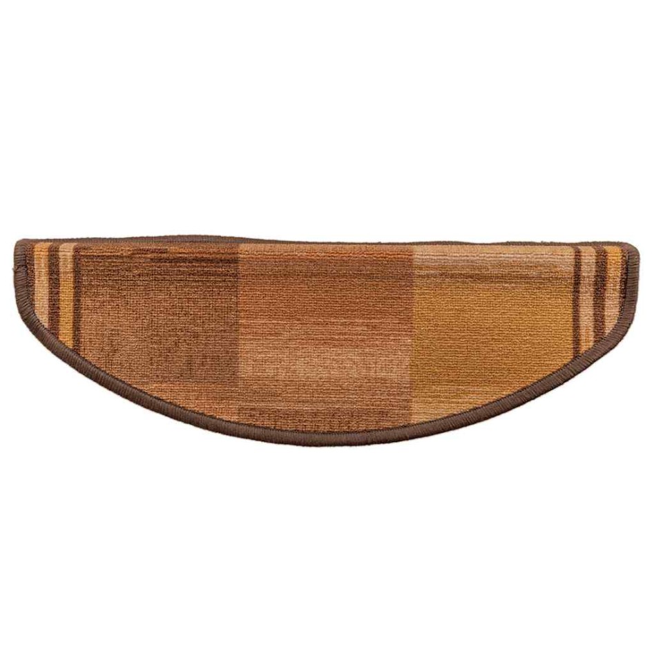 Alfombrilla autoadhesiva de escalera 15 uds marrón 65x21x4