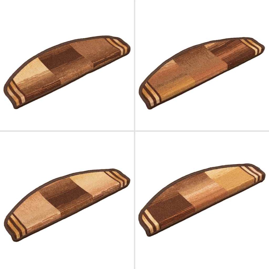 Alfombrilla autoadhesiva de escalera 15 uds marrón 65x21x4