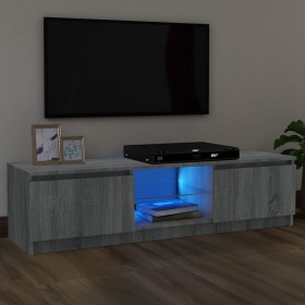Mueble de TV con luces LED gris Sonoma 120x30x35,5