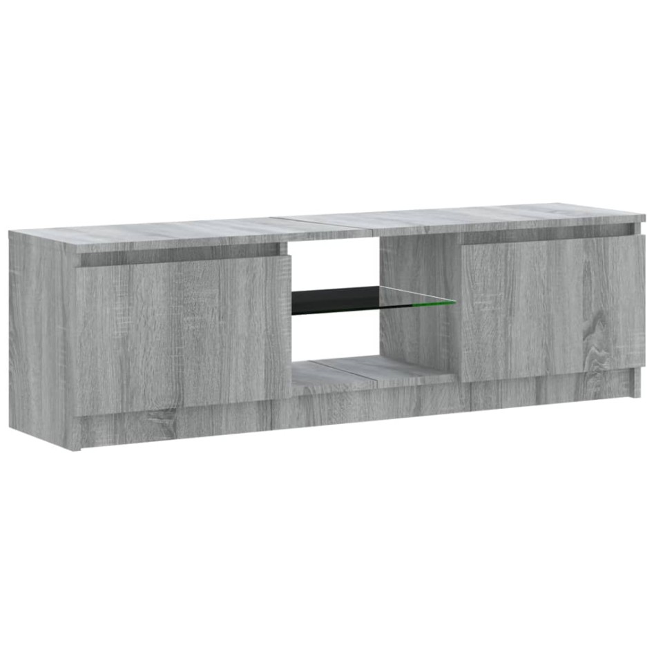 Mueble de TV con luces LED gris Sonoma 120x30x35,5