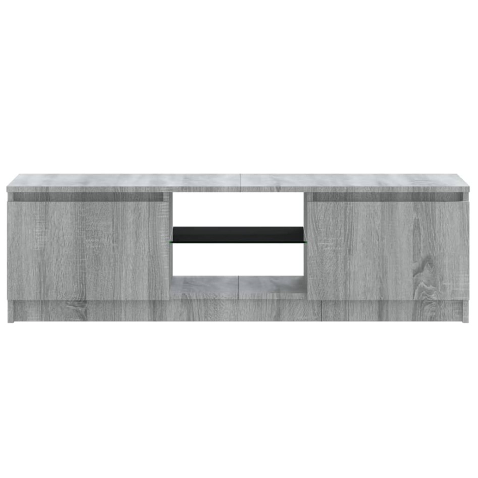 Mueble de TV con luces LED gris Sonoma 120x30x35,5